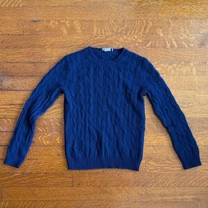 Crewcuts Kids Deep Blue Cable Knit Sweater, size 8